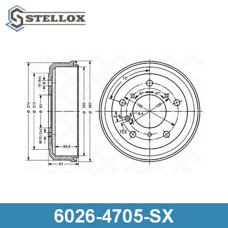 6026-4705-SX STELLOX  Тормозной барабан