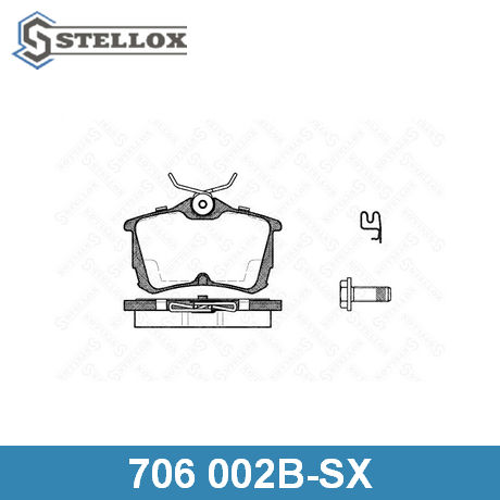 706 002B-SX STELLOX  Комплект тормозных колодок, дисковый тормоз