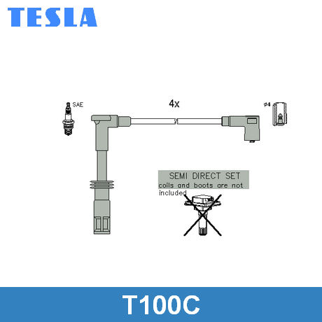 T100C TESLA  Комплект проводов зажигания