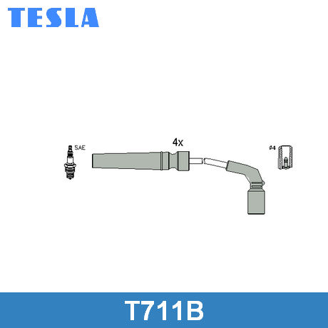 T711B TESLA  Комплект проводов зажигания