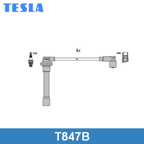 T847B TESLA  Комплект проводов зажигания