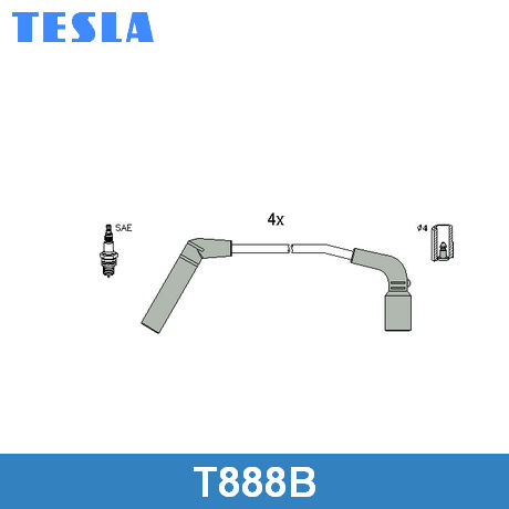 T888B TESLA  Комплект проводов зажигания