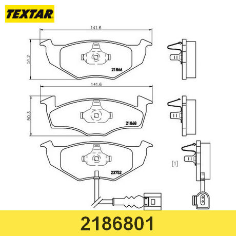 2186801 TEXTAR  Комплект тормозных колодок, дисковый тормоз