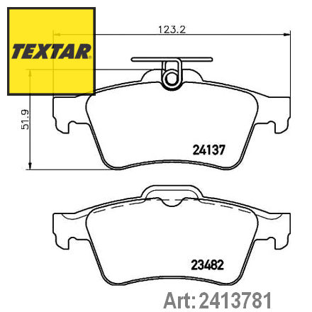 2413781 TEXTAR  Комплект тормозных колодок, дисковый тормоз