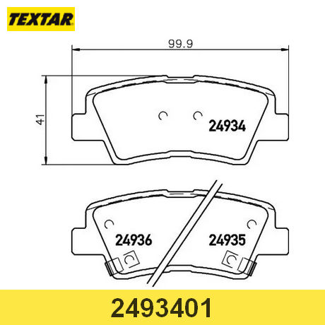2493401 TEXTAR  Комплект тормозных колодок, дисковый тормоз