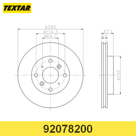 92078200 TEXTAR  Тормозной диск
