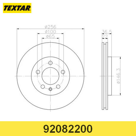 92082200 TEXTAR  Тормозной диск