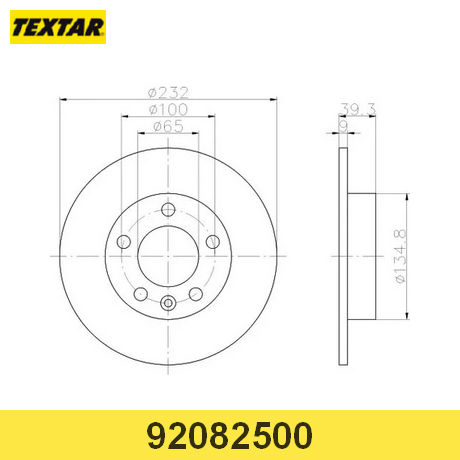 92082500 TEXTAR  Тормозной диск