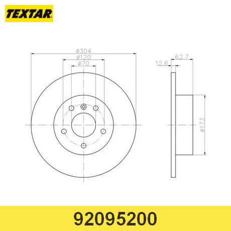 92095200 TEXTAR  Тормозной диск
