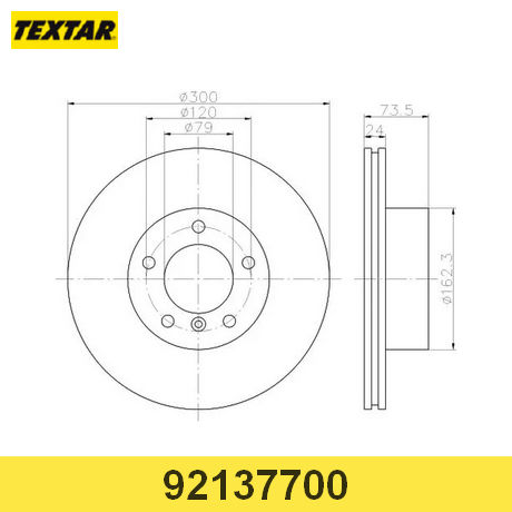 92137700 TEXTAR TEXTAR  Тормозной диск