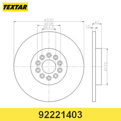 92221403 TEXTAR  Тормозной диск