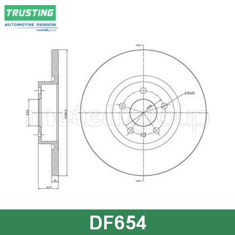 DF654 TRUSTING TRUSTING  Тормозной диск