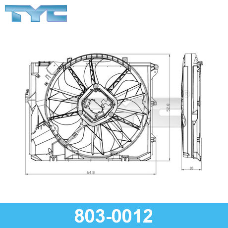 803-0012 TYC TYC  Вентилятор охлаждения двигателя