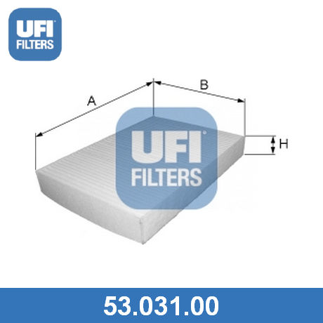 53.031.00 UFI UFI  Фильтр салонный; Фильтр кондиционера; Фильтр очистки воздуха в салоне;