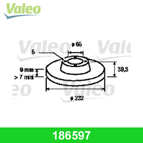186597 VALEO  Тормозной диск