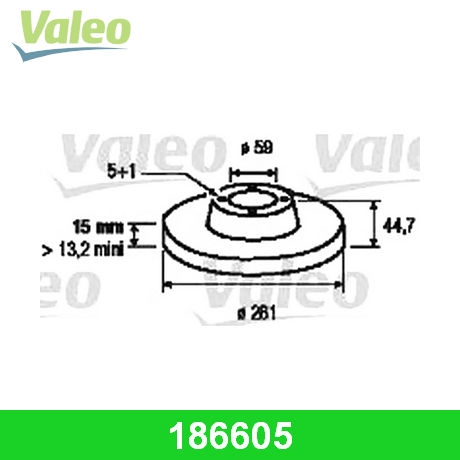 186605 VALEO VALEO  Тормозной диск