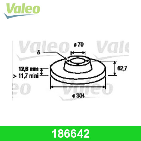 186642 VALEO  Тормозной диск