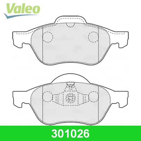 301026 VALEO  Комплект тормозных колодок, дисковый тормоз