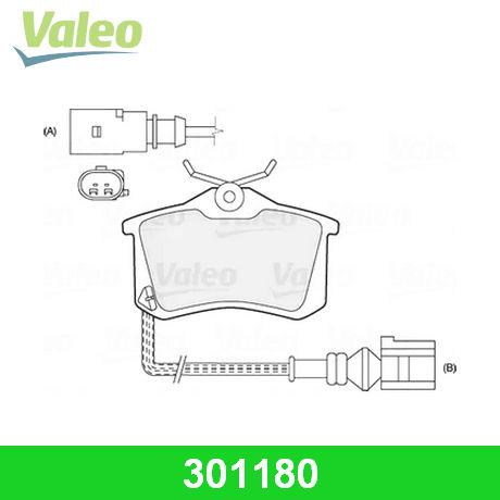 301180 VALEO  Комплект тормозных колодок, дисковый тормоз