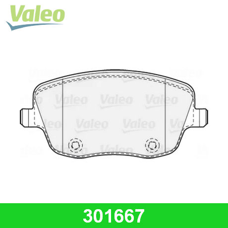 301667 VALEO  Комплект тормозных колодок, дисковый тормоз