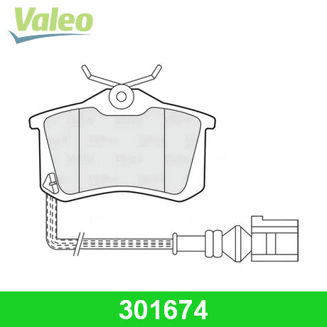 301674 VALEO  Комплект тормозных колодок, дисковый тормоз