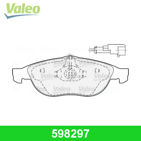 598297 VALEO  Комплект тормозных колодок, дисковый тормоз