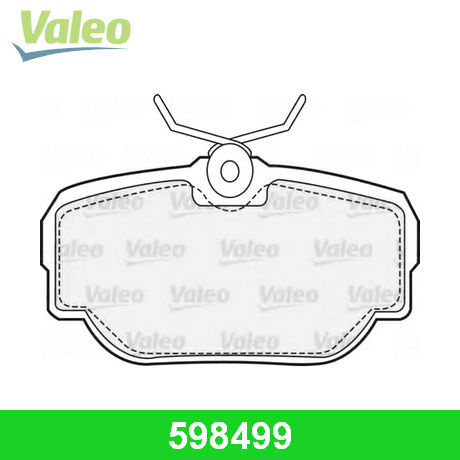 598499 VALEO  Комплект тормозных колодок, дисковый тормоз