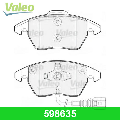 598635 VALEO  Комплект тормозных колодок, дисковый тормоз
