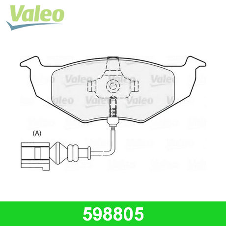 598805 VALEO  Комплект тормозных колодок, дисковый тормоз