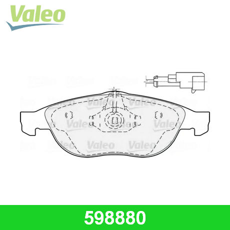 598880 VALEO VALEO  Колодки тормозные дисковые комплект