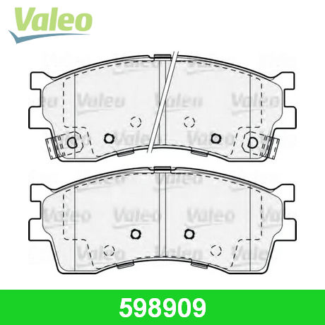 598909 VALEO  Комплект тормозных колодок, дисковый тормоз