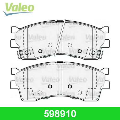 598910 VALEO  Комплект тормозных колодок, дисковый тормоз