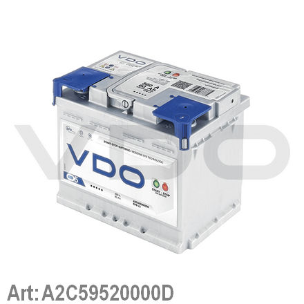 A2C59520000D VDO  Стартерная аккумуляторная батарея; Стартерная аккумуляторная батарея