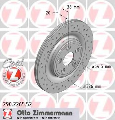 290.2265.52 ZIMMERMANN  Тормозной диск