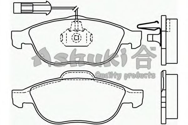 QA63-05 ASHUKI  Комплект тормозных колодок, дисковый тормоз