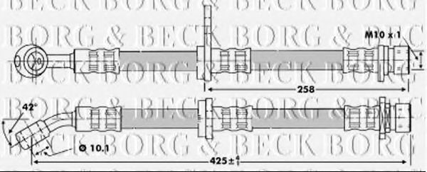 BBH6744 BORG & BECK  Тормозной шланг