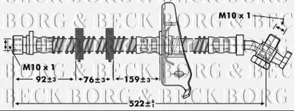 BBH6802 BORG & BECK  Тормозной шланг