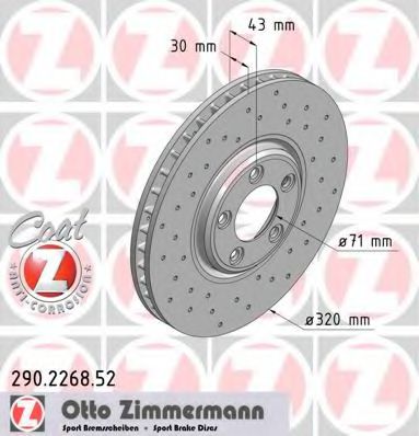 290.2268.52 ZIMMERMANN  Тормозной диск