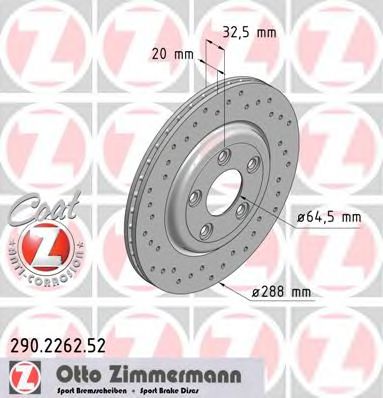290.2262.52 ZIMMERMANN  Тормозной диск