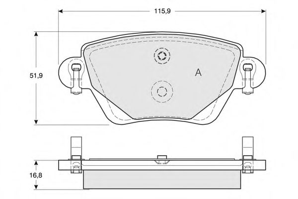 PF1259 PROCODIS FRANCE  Комплект тормозных колодок, дисковый тормоз