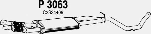 P3063 FENNO  Средний глушитель выхлопных газов