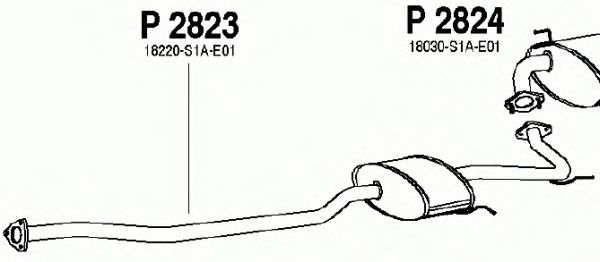 P2823 FENNO  Средний глушитель выхлопных газов