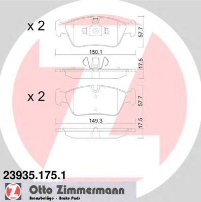 23935.175.1 ZIMMERMANN ZIMMERMANN  Колодки тормозные дисковые комплект