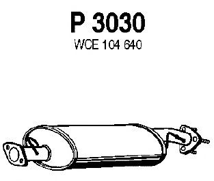 P3030 FENNO  Средний глушитель выхлопных газов