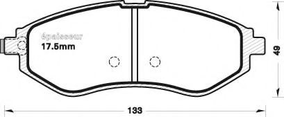 1104 MGA  Комплект тормозных колодок, дисковый тормоз