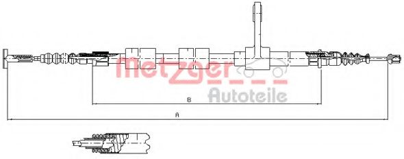 251.33 METZGER  Трос, стояночная тормозная система
