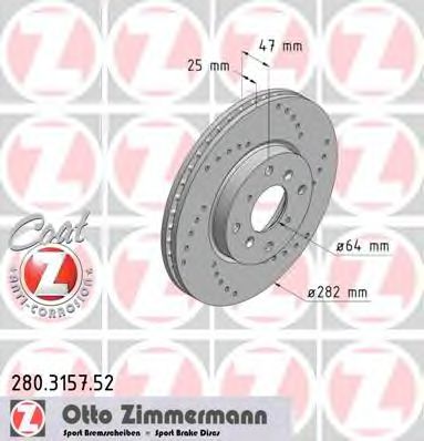 280.3157.52 ZIMMERMANN  Тормозной диск