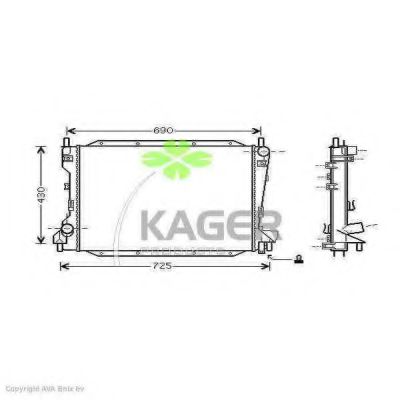 31-3100 KAGER  Радиатор, охлаждение двигателя