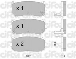 822-372-0 CIFAM  Комплект тормозных колодок, дисковый тормоз