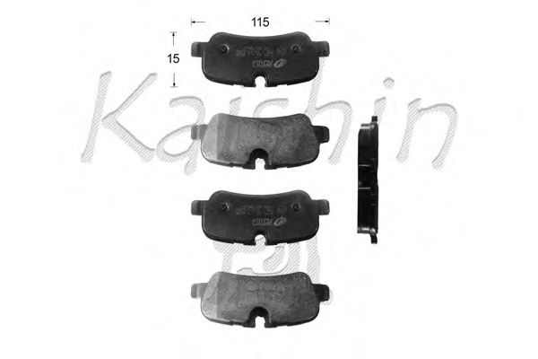 D10169 KAISHIN  Комплект тормозных колодок, дисковый тормоз